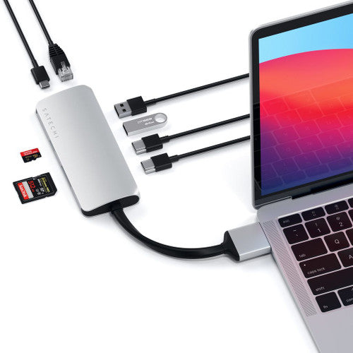 Satechi USB-C DUAL MULTIMEDIA ADAPTER with 2 x 4K HDMI - Silver