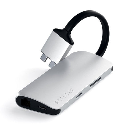 Satechi USB-C DUAL MULTIMEDIA ADAPTER with 2 x 4K HDMI - Silver