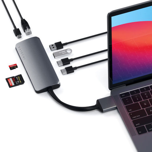 Satechi USB-C DUAL MULTIMEDIA ADAPTER with 2 x 4K HDMI - Space grey