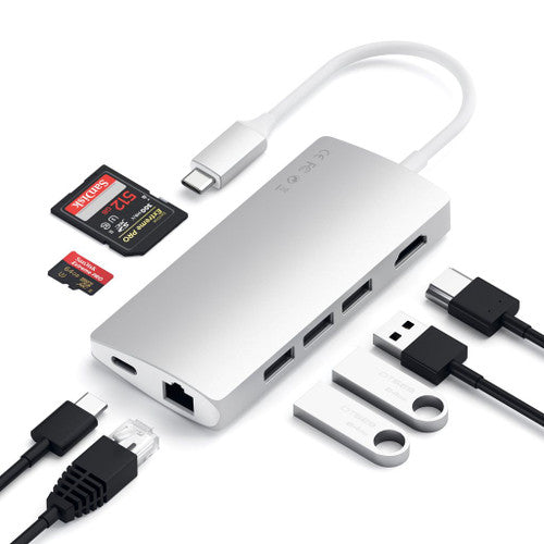 Satechi USB-C Multi-Port adapter 4K with ethernet V2 - Silver