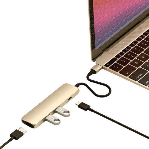 Satechi Slim Aluminum USB-C Multi-Port Adapter 4K - Gold