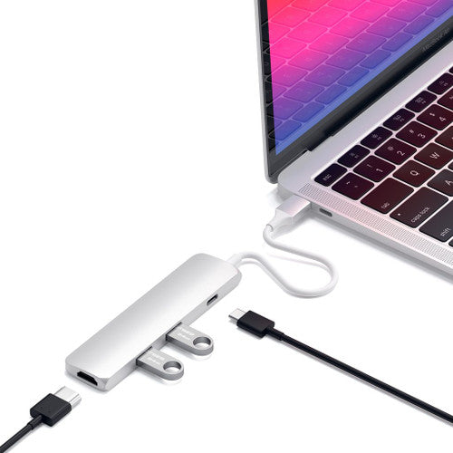 Satechi Slim Aluminum USB -C Multi-Port Adapter 4K - Silver