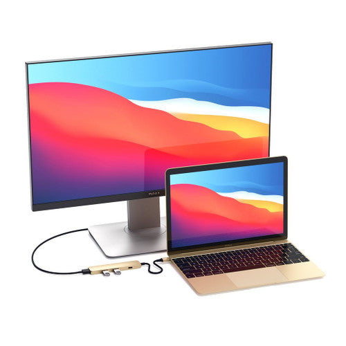 Satechi Slim Aluminum USB-C Multi-Port Adapter 4K - Gold