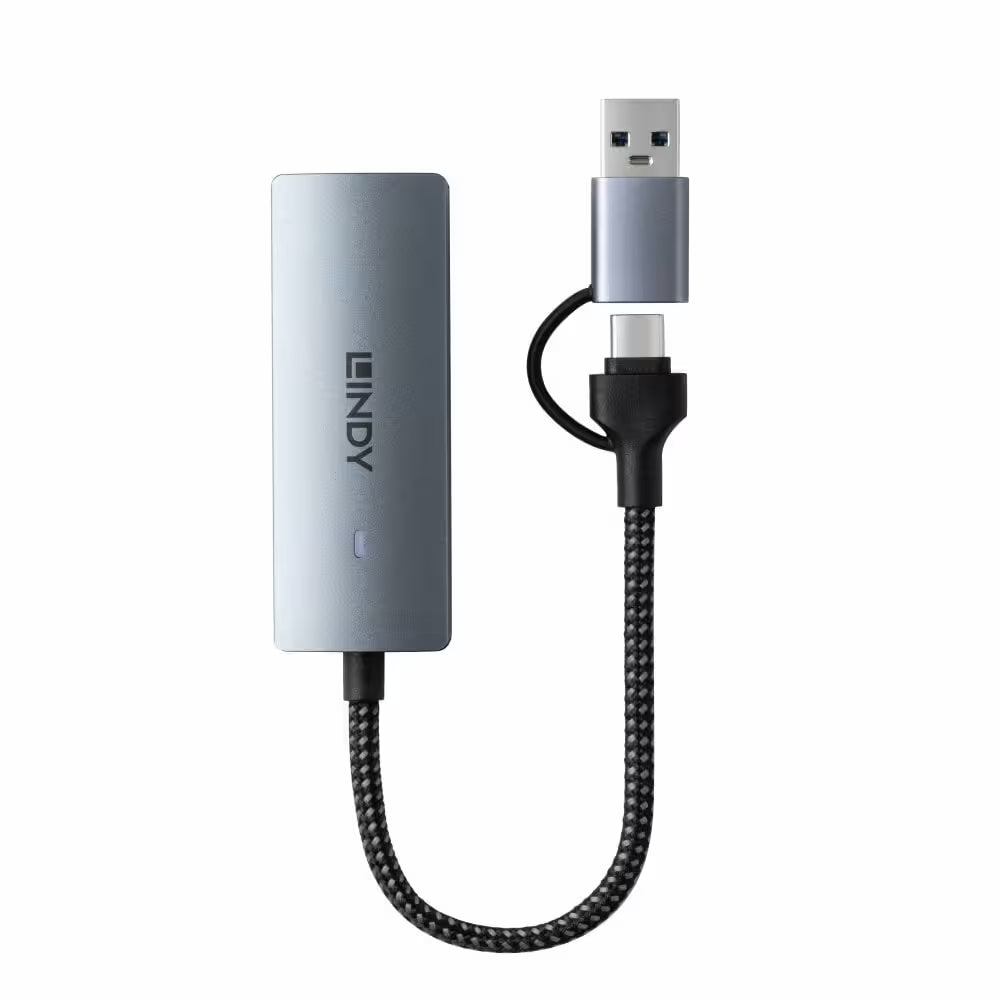 Lindy USB 3.2 Gen 1 to 5G Ethernet Converter - USB-C and USB-A Network Adapter