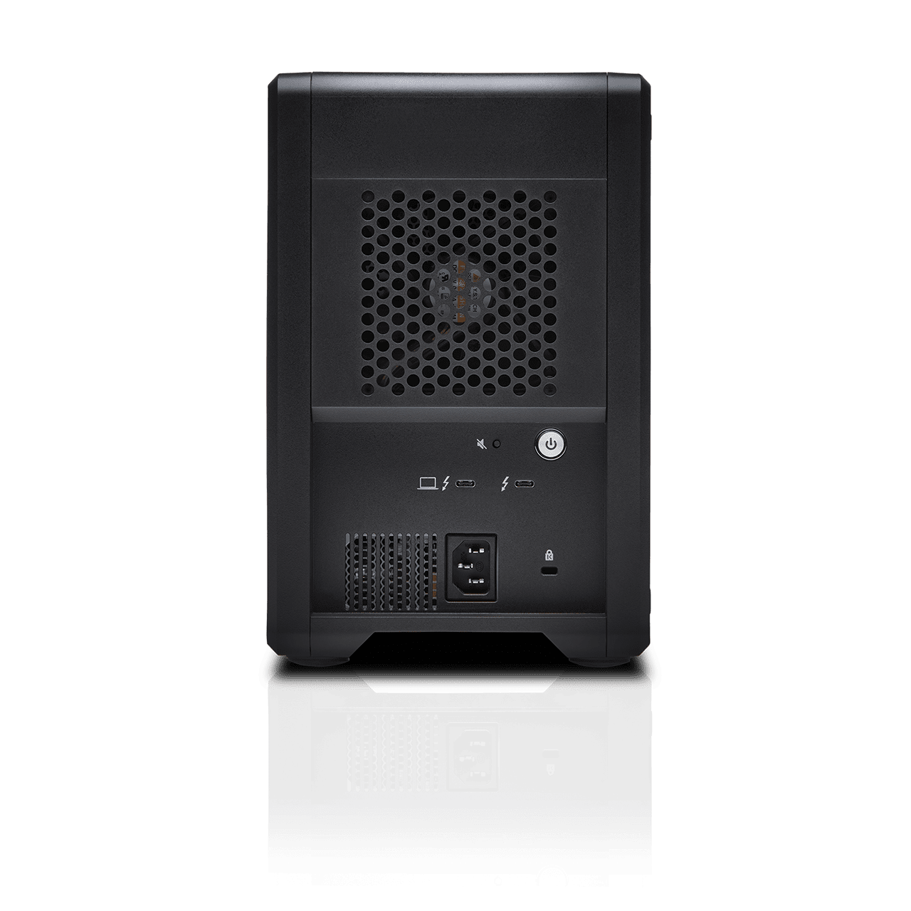 WD G-RAID SHUTTLE 4 back view with Thunderbolt ports