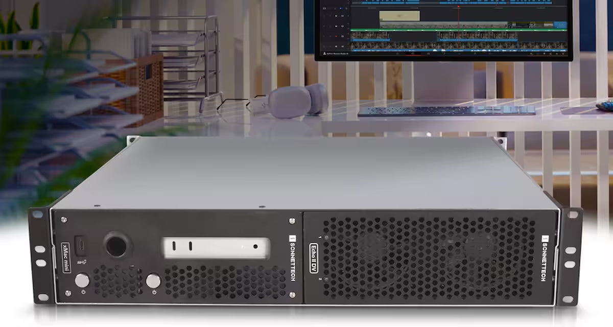Sonnet xMac mini  (2024) + Echo II DV T5 – 2U Thunderbolt 5 PCIe Rackmount Expansion System